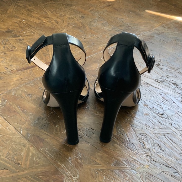 Black leather open toe zara ankle strap heels - Picture 5 of 7